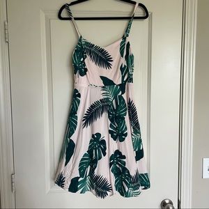 Old Navy pink tropical fit and flare dress small
